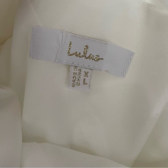 Lulus Timeless Adoration White Embroidered Bishop Sleeve Maxi Dress Womens Sz XL - Picture 9 of 12